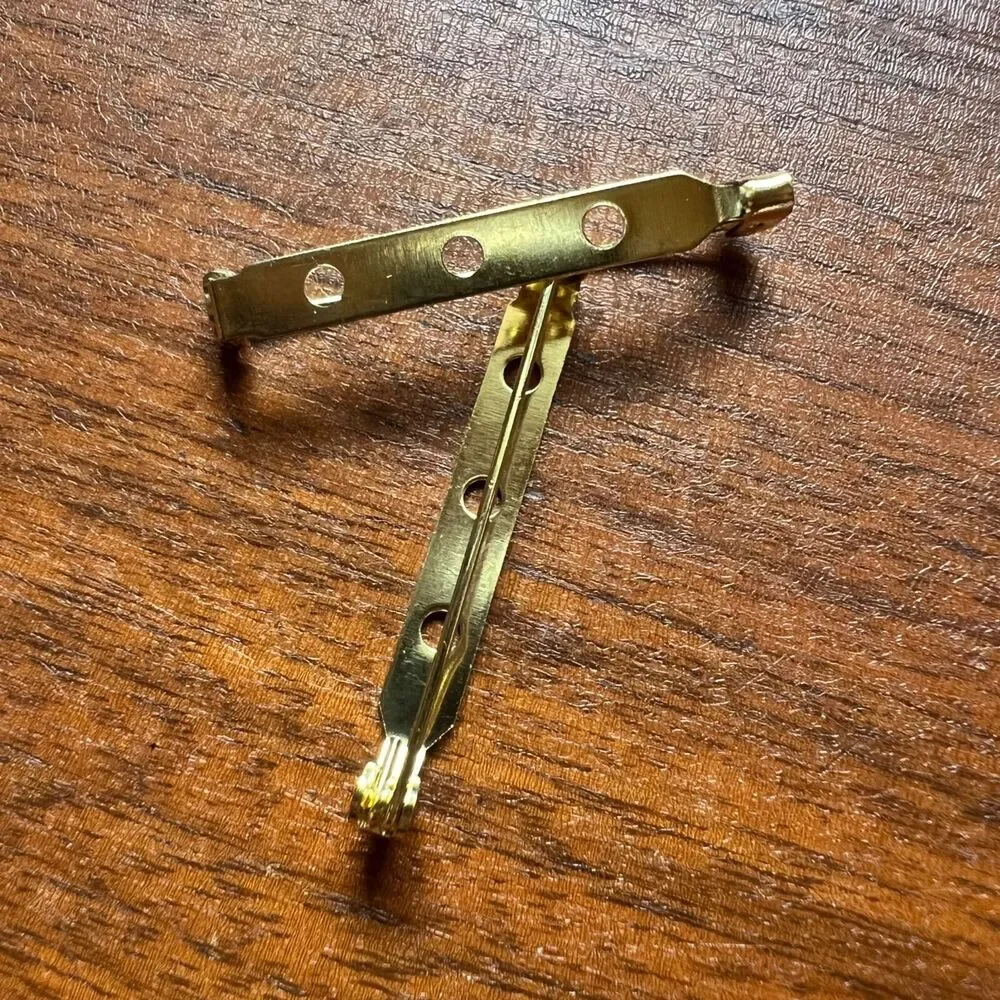 Pack of Bar Pins Brooch Clasp Pin Backs Gold and Barrette Backs Silver DIY Craft